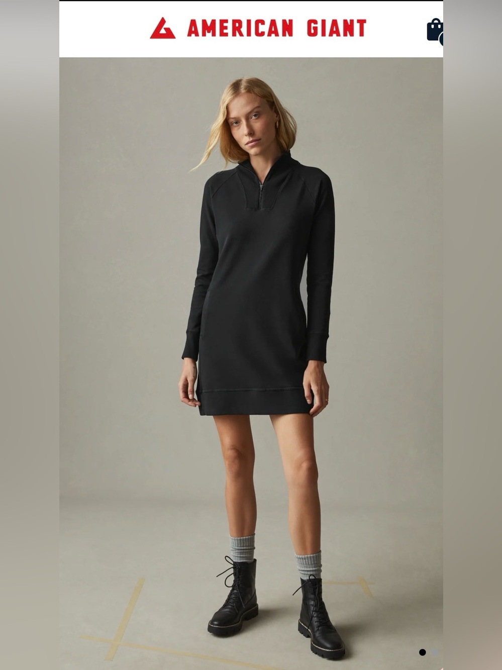 American Giant Women’s Moto Dress Sporty and Sleek French Terry , Small